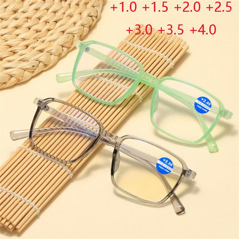 

Sunglasses Anti Blue Rays Square Presbyopic Eyeglasses Women TR90 Transparent Gray Frame Hyperopia Spectacles Power 1.0 1.5 2.0 To 4.0
