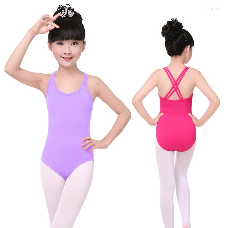 

Stage Wear Ballet Dance Leotard Sweater Kids Double Strap Back Gymnastics For Girls, Lavender