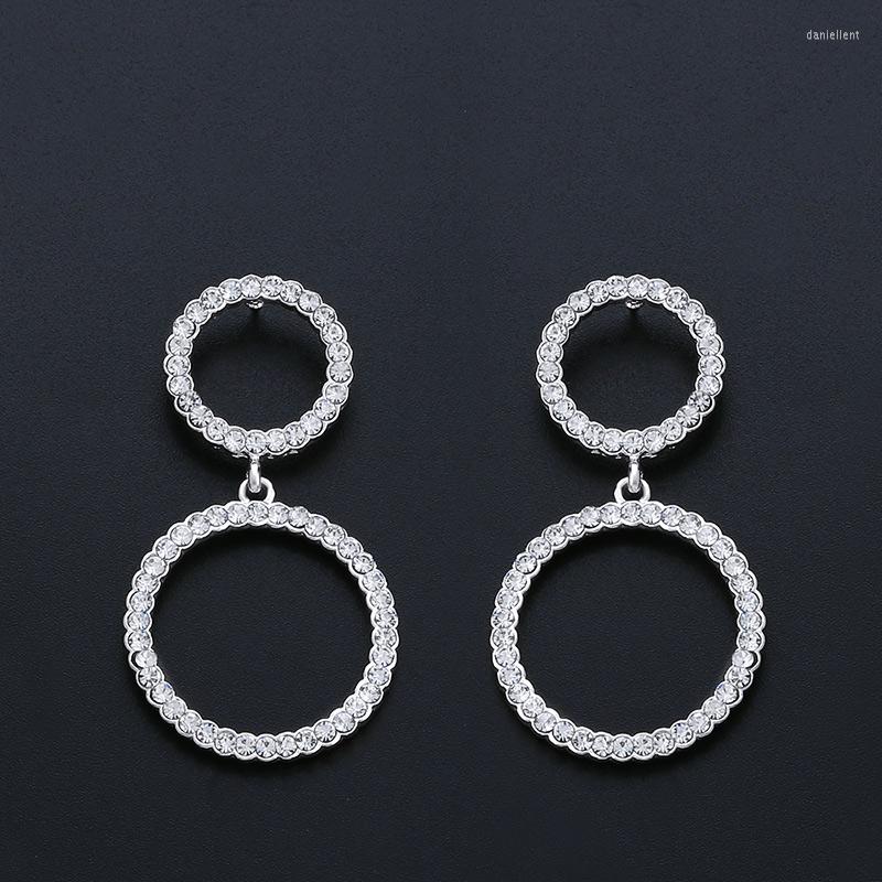 

Hoop Earrings FLOLA Black Big For Woman CZ Rhinestone Gold Plated Crystal Jewelry Deals Ersp04