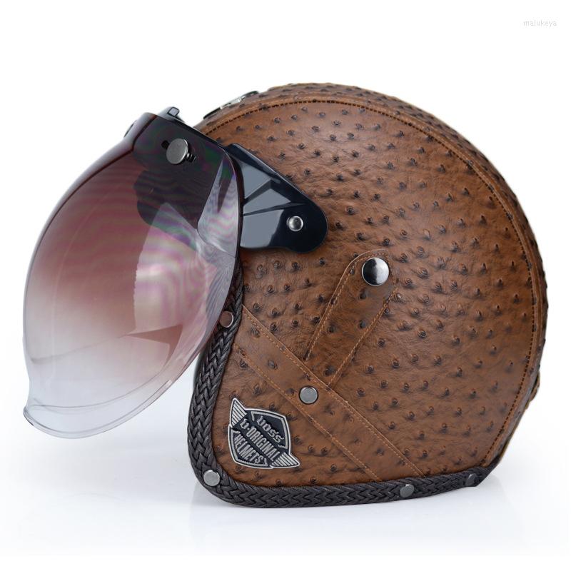 

Motorcycle Helmets Retro Abs Material Open Face 3/4 Ouvert Ge Vintage Safety Moto Capacete Motoqueiro Pilot Jet Helmet Cafe Racer