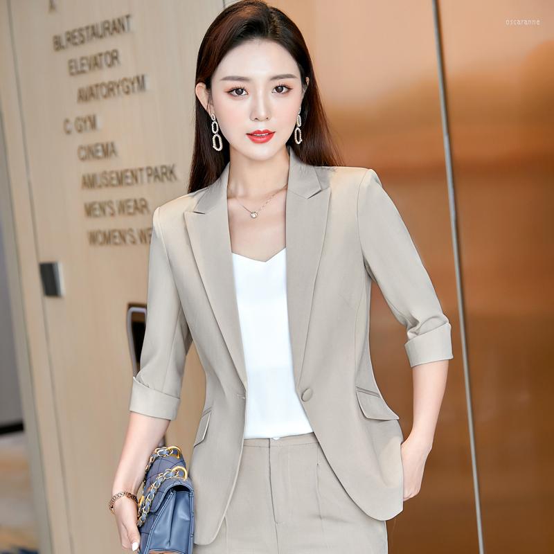 

Women' Suits Plus Size Half Sleeve Summer Elegant Apricot Jackets Coat For Women Business Work Wear Tops Female Blazer Outwear Clothes, Pink
