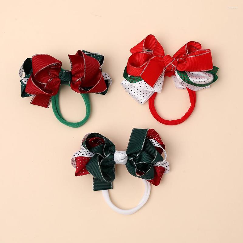 

Hair Accessories 2022 Christmas Baby Headband Bows Born Elastic Bands For Children Nylon Girl Headbands, 10