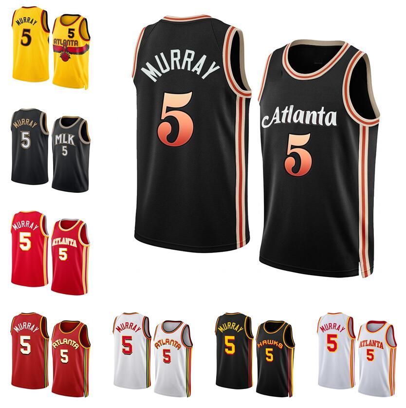 

CUSTOM custom Basketball Jerseys Dejounte Murray 2022-23 season white black city Men Women Youth jersey, With logo