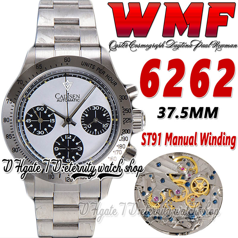 

Paul Newman ST91 Manual Winding Chronograph Mens Watch WMF wm6262 1967 Rare Vintage White Dial Black Subdial OysterSteel Bracelet Super Edition eternity Watches h3, Watch waterproof cost