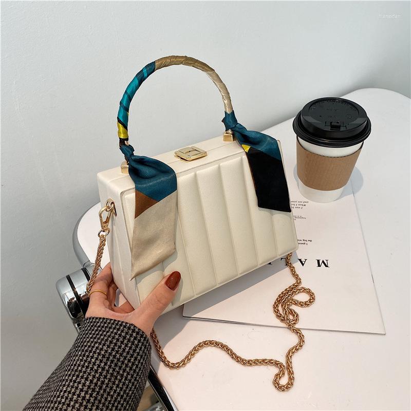

Evening Bags Texture Shoulder Bag Women 2022 Fashion Chain Messenger Small Square Mini Box