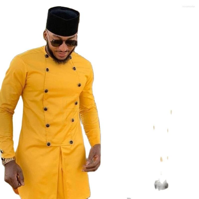 

Men's Suits Yellow African Men's Suit Traditional Senator Tuxedo Groom For Men Wedding Mens Blazer Jacket 2pcs Coat & Pants, Picture style