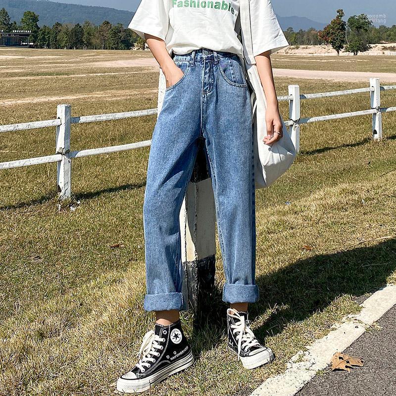 

Women's Jeans Women's Loose Slouchy High Waist Boyfriend Wide Leg Vintage Denim Plus Size Ladies, Blue