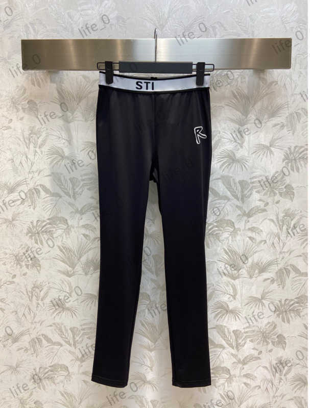 

Designer Fashion Womens Pants Stretch Yoga Pants Elastic Waist Lettered Logo Embroidery Joker Trousers Brand Women Clothes 1970, 12