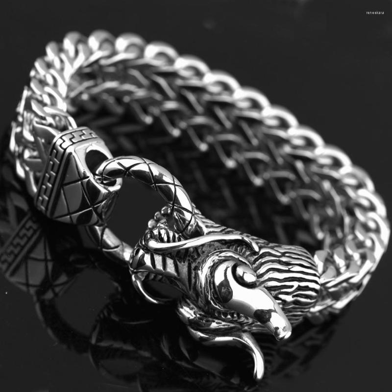 

Link Bracelets Personality Mens For Men Vintage Hip Hop Stainless Steel Dragon Body Chain Band Armband Jewelry Boyfriend