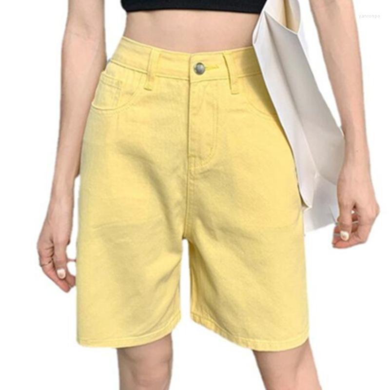 

Women' Shorts Women' Streetwear Yellow Denim Women Korean Fashion High Waist Biker Jeans Feminino 2022 Summer Casual ChicWomen, Red shorts