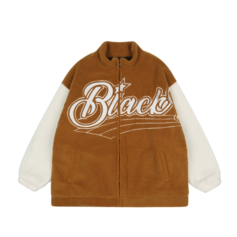 

Coats Letter Embroidery Men's Cotton Padded Casual Winter Thick Unisex Windbreaker