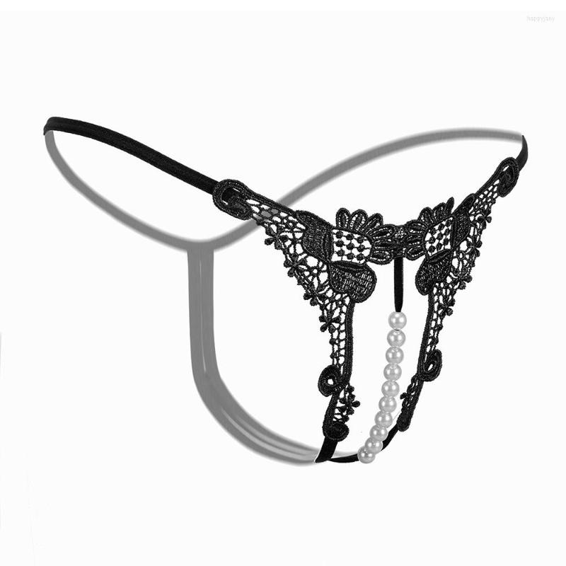 

Women's Panties Women Unedrpants Porno Underwear Sexy Lace Pearl Rubbing Clitoris Stimulation Bow G-String Thong Open Crotch Erotic, Rose red 2200