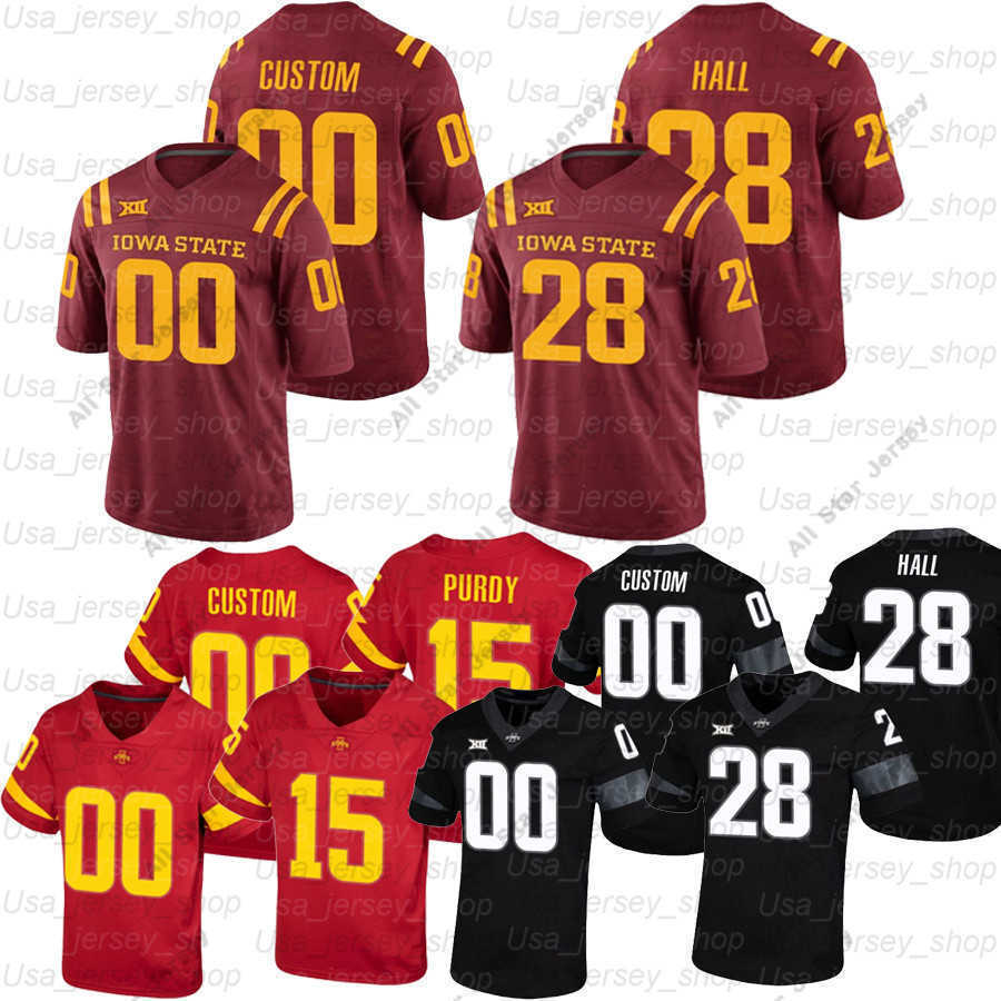 

American College Football Wear Custom Iowa State College Football Jerseys 15 Brock Purdy 28 Breece Hall 23 Mike Rose 4 Johnnie Lang 1 Tarique Milton 8 Deshaunte Jones, Gold