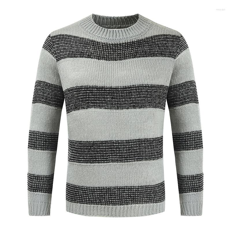 

Men' Sweaters Arrive Round Neck Striped Color Matching Korean Style O-neck Men' Sweater Autumn 2022 Winter Stitching, Black