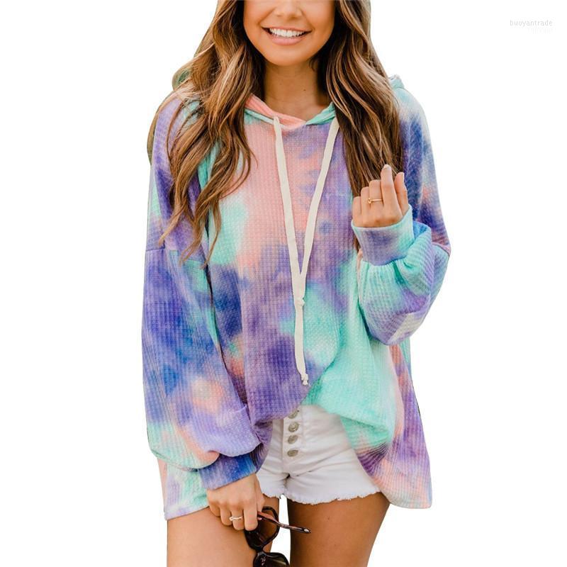 

Women' Hoodies Women' & Sweatshirts Female Hoody Tie-Dye Print Long Sleeve Hooded Tops Streetwear Autumn Winter Elegant Woman Plus