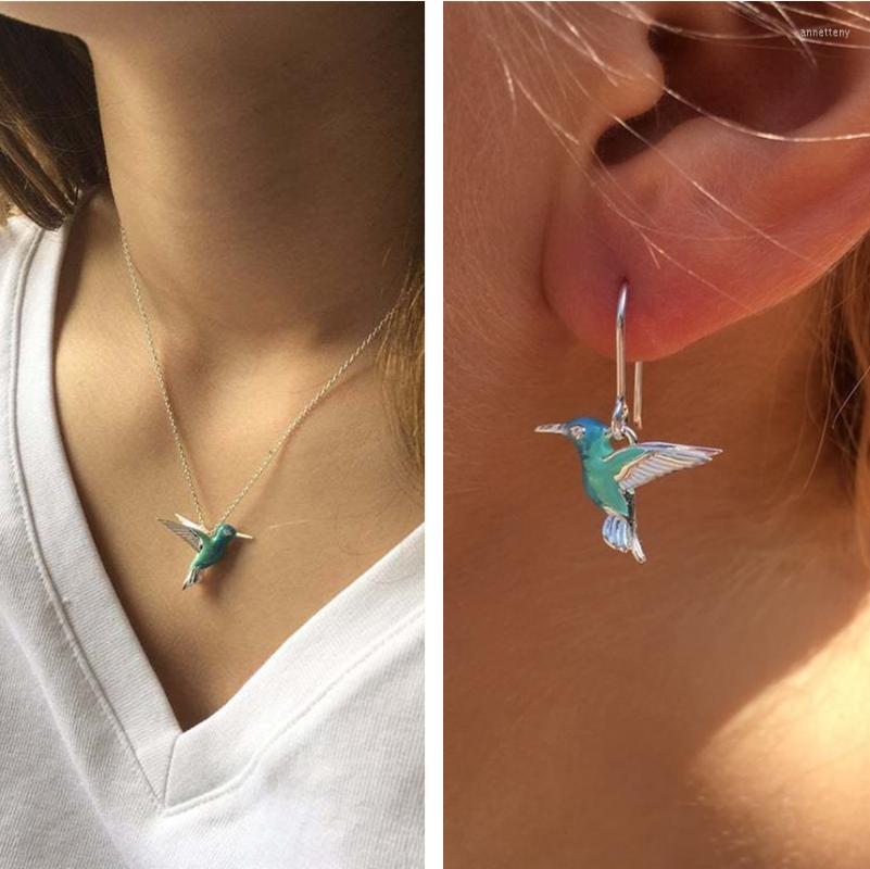 

Dangle Earrings 2022 Fashion Vintage Blue Bird Unique Hummingbird Women Animal Jewelry Designs For Ladies Girls
