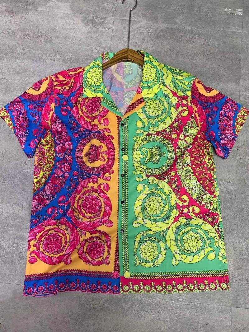 

Men's Casual Shirts Men's W1089 Fashion 2022 Runway Luxury European Design Party Style Clothing, Multi