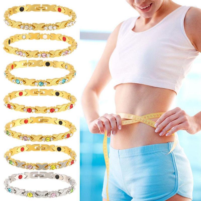 

Charm Bracelets Massage Stainless Steel Health Care Treatment Hematite Magnetic Therapy Bracelet Detachable Bangle Energy Healing