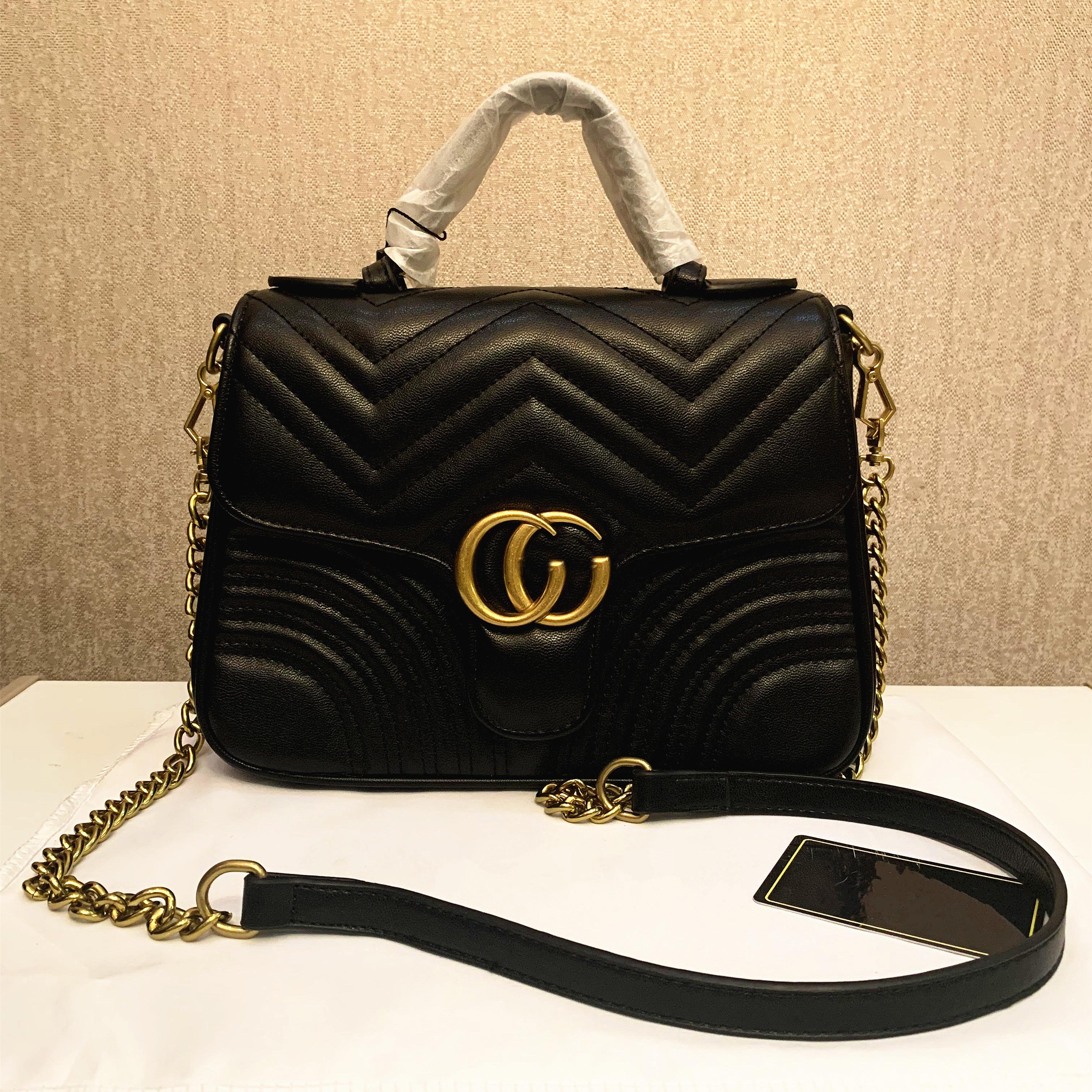 

Luxury Designer New Style Marmont Shoulder Bags Women Gold Chain Cross Body GG Bag PU Leather Handbags Purse Female Messenger Tote Bag, Invoices are not sold separately