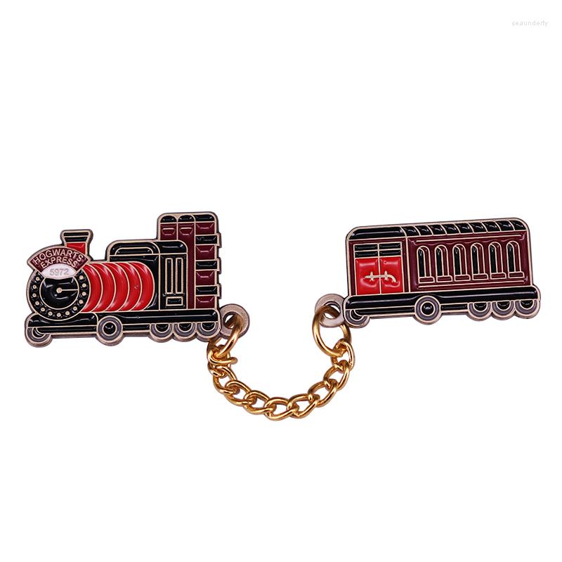 

Brooches HXXP Magical Train Brooch WITH Chain Badge Literature Bookworm Gift