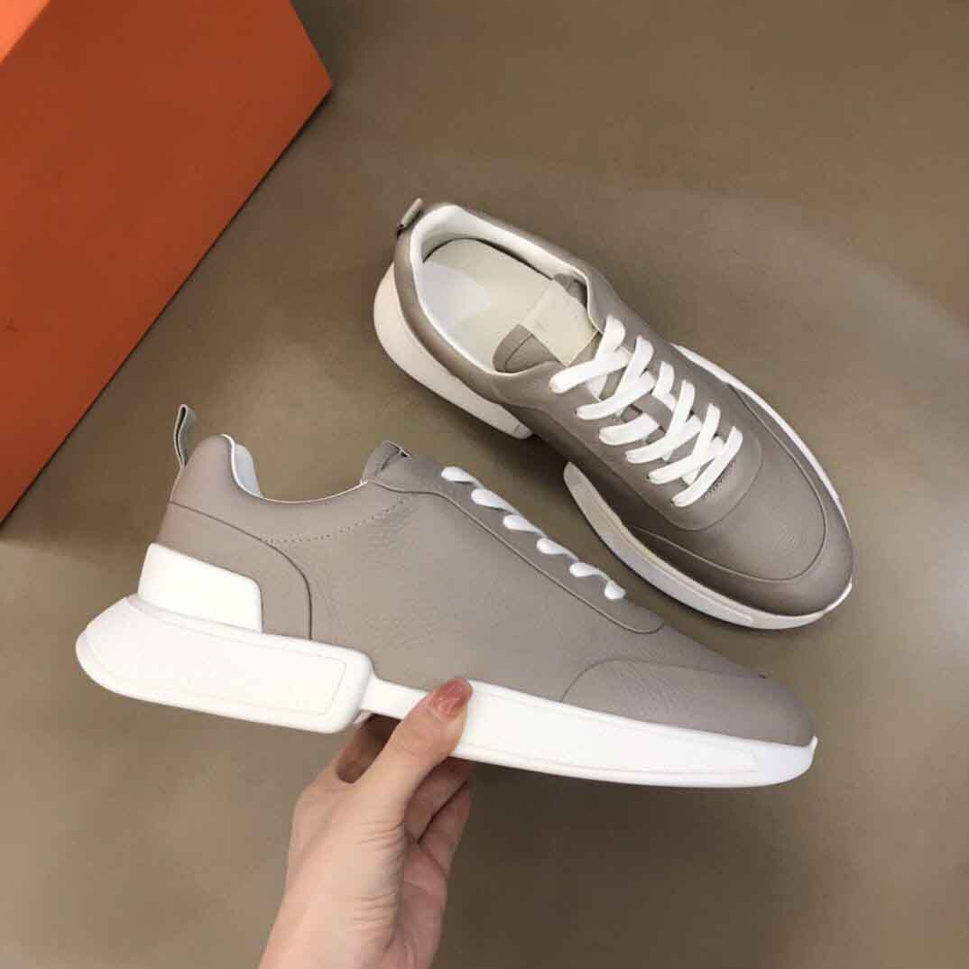 

Casual-walking Drift Men Sneakers Shoes White Black Grey Calfskin Nappa Leather Trainers Technical Light Sole Athletic Couple Runner Sports EU35-46 With Box