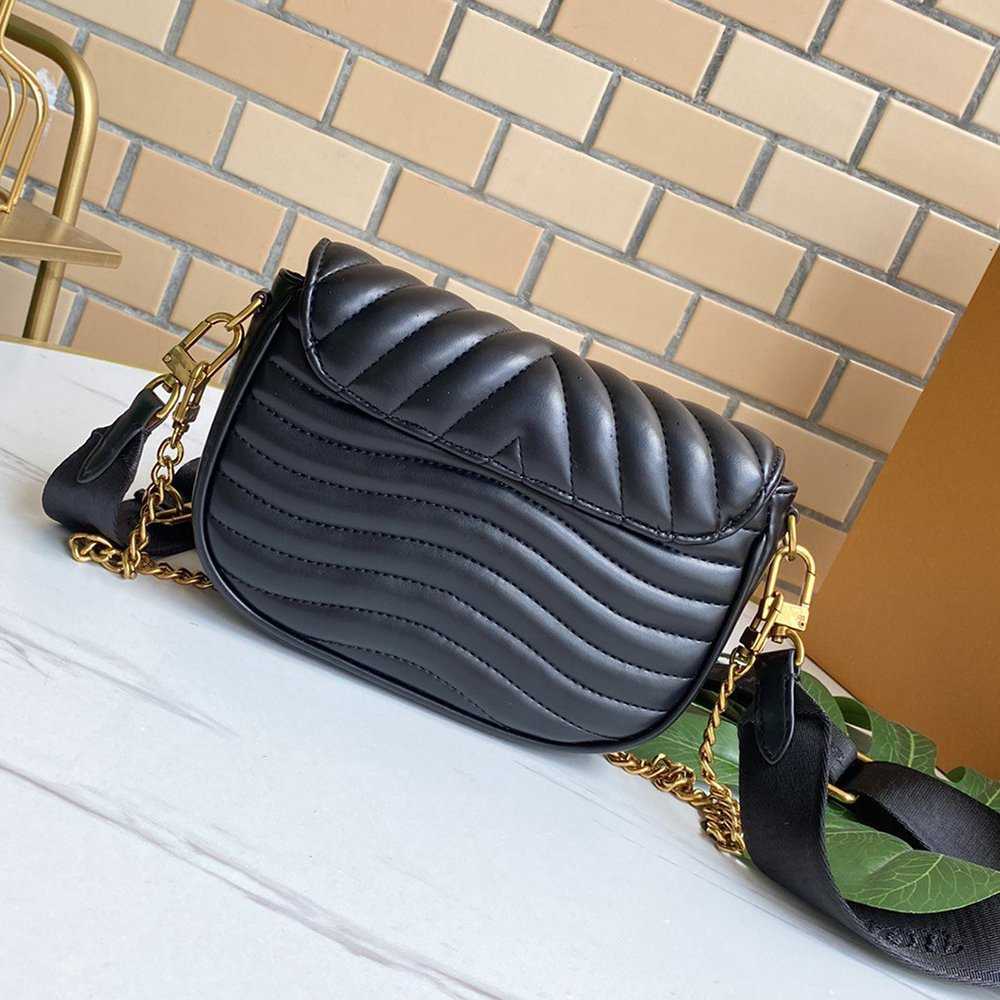 

Evening Bags Fashion Shoulder Bag New Wave Genuine Leather Cross Body Bags Twin Set Satchel Handbag Presbyopic Mini Package Multi Pochette Lady, Black