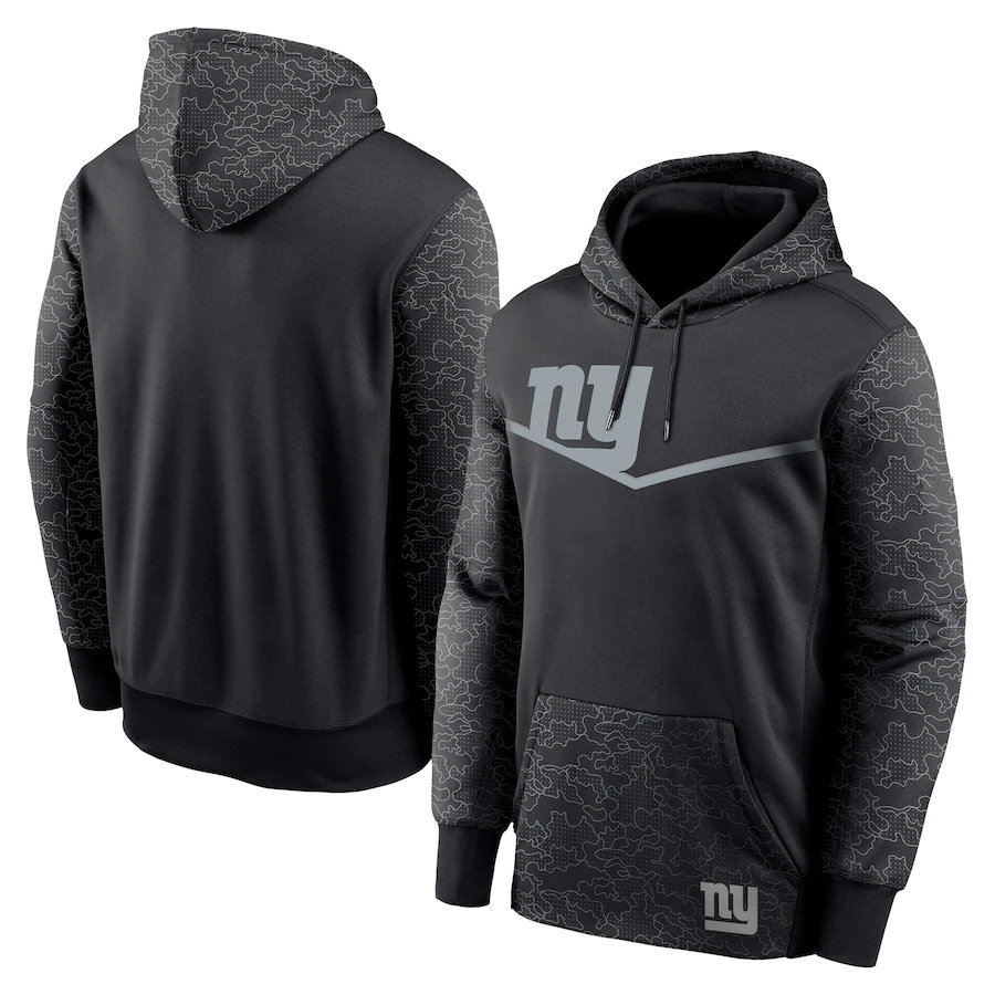 

Reflective Sweatshirts New York''Giants''Men RFLCTV Chevron Pullover Hoodie Black