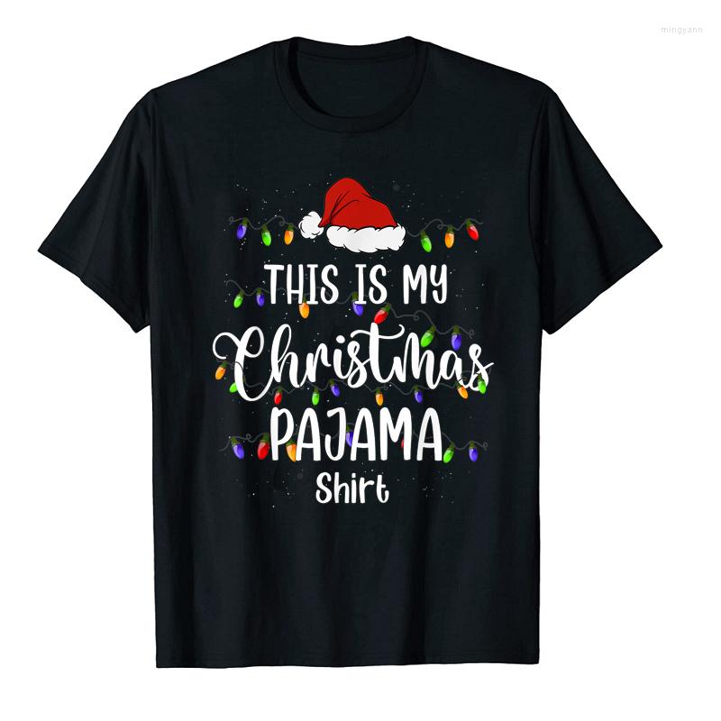 

Men's T Shirts Cotton Vintage This Is My Christmas Tee Tops Men Women Short Sleeve Graphic Oversized T-shirt Xmas Lights, White