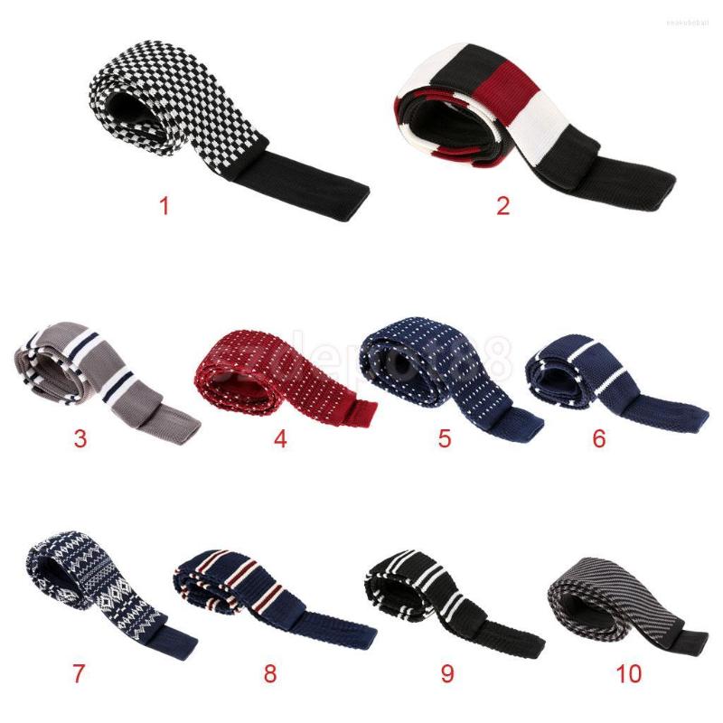 

Bow Ties Fashion Men's Colourful Tie Knit Knitted Necktie Narrow Slim Skinny Woven Cravate Neckties