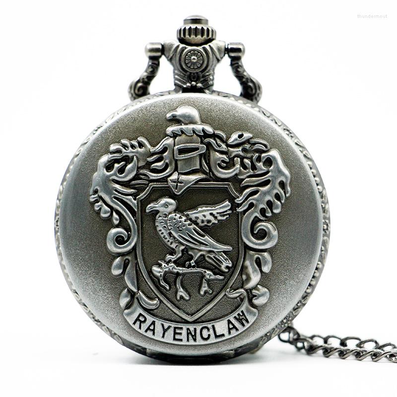 

Pocket Watches Bronze Bird Quartz Watch Analog Pendant Necklace Mens Womens Chain Gift, Brown