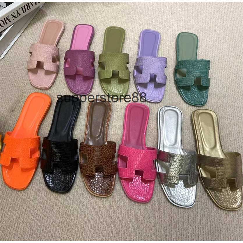 

Designer Fashion Herme Slippers Luxury Leather s Womens mens H Sandals Beach Pool Slides Cow Flip Flops flat Heels Ladies candy color Cut have logo, Watermelon