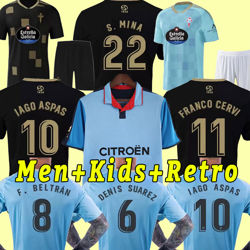 

22 23 Celta de Vigo soccer jerseys IAGO ASPAS home away 2022 2023 F.BELTRAN camiseta de futbol NOLITO MALLO SOLARI S. MINA Brais Mendez football shirts retor 2002 2004