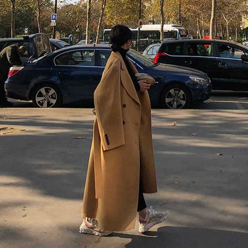 

winter womens woolen coats max designer cashmere coat luxury long cardigan sweaters warm windbreaker, Camel fleece