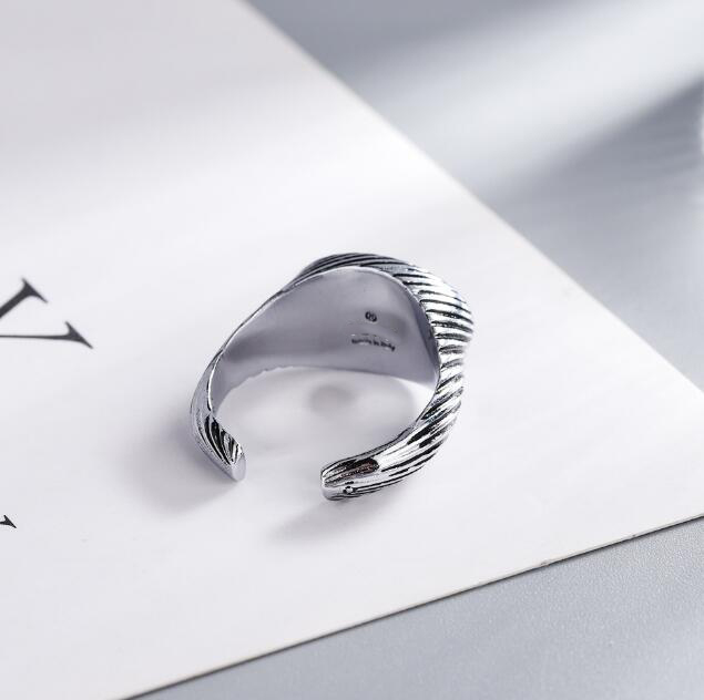 

Fashion 925 Sterling Silver twist Ring designer Couple Personality Retro Letter Man and Woman Ring luxury Jewelry Supply with box