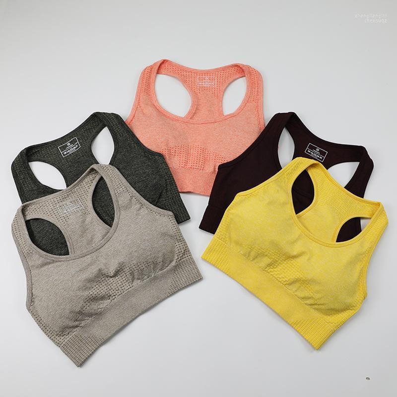 

Yoga Outfit Colours Women Tops Breathable Push Up Bra Sports Wear Outdoor Exercise Clothes Woman Top Fitness, Orange