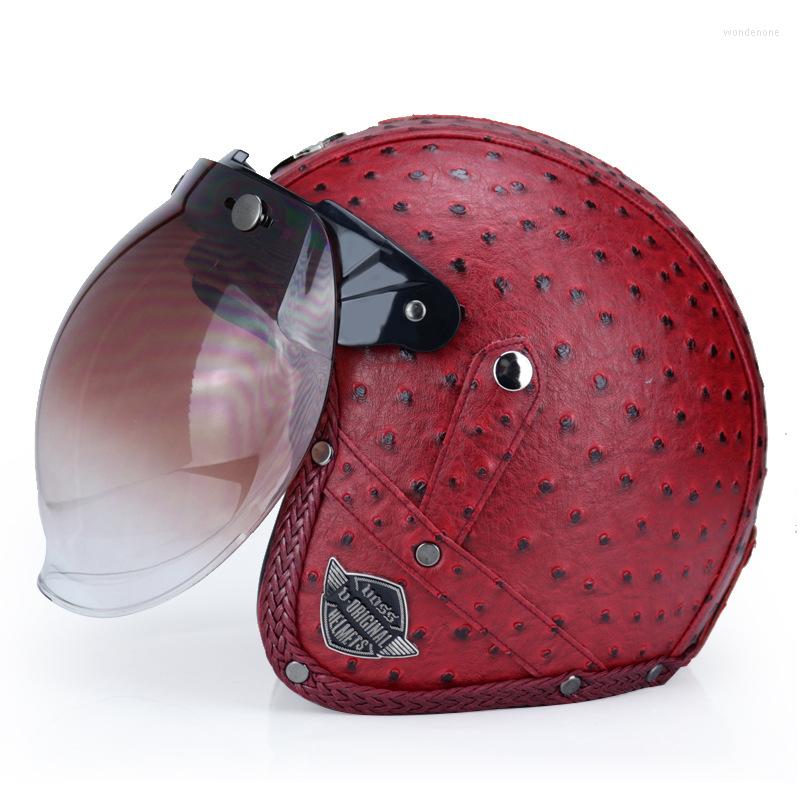 

Motorcycle Helmets Vintage Helmet Casco Moto Retro Motorbike Open Face Design Lightweight Sun Visor Windproof Sunscreen Dot Certified