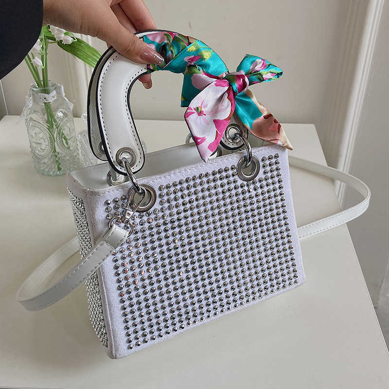 

Urban Simple Bag Women's Bag One Shoulder Hand held top Drill Silk Scarf Large Capacity Small Square Bag Casual Women's, Unk_;unk 1