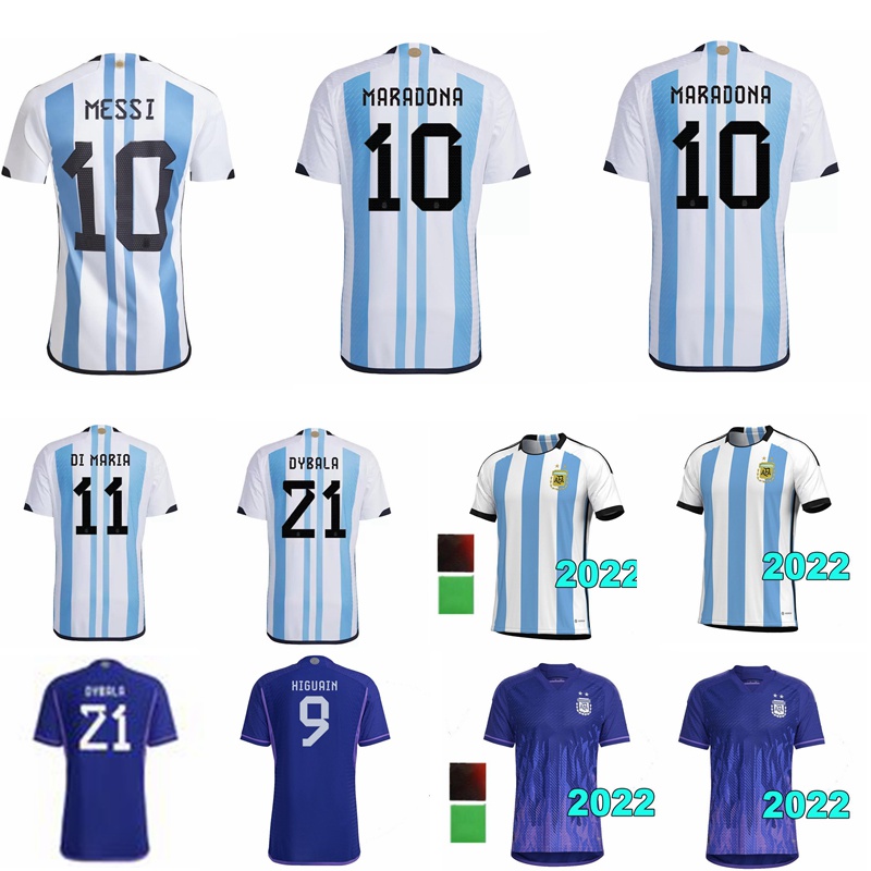 

Player Fans Version Argentina Soccer Jersey 22 23 Home Away 1986 Football Shirts 2022 MESSIS DYBALA DE PAUL DI MARIA National Team MARADONA Men Kids kit uniforms