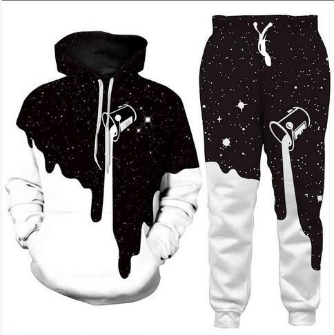 

New Fashion social style clothing Women/Mens 3D Print Halloween Space Galaxy Milk Dripping Zipper/Zip-up Hoodies/Hooded Sweatshirts A048, Multi