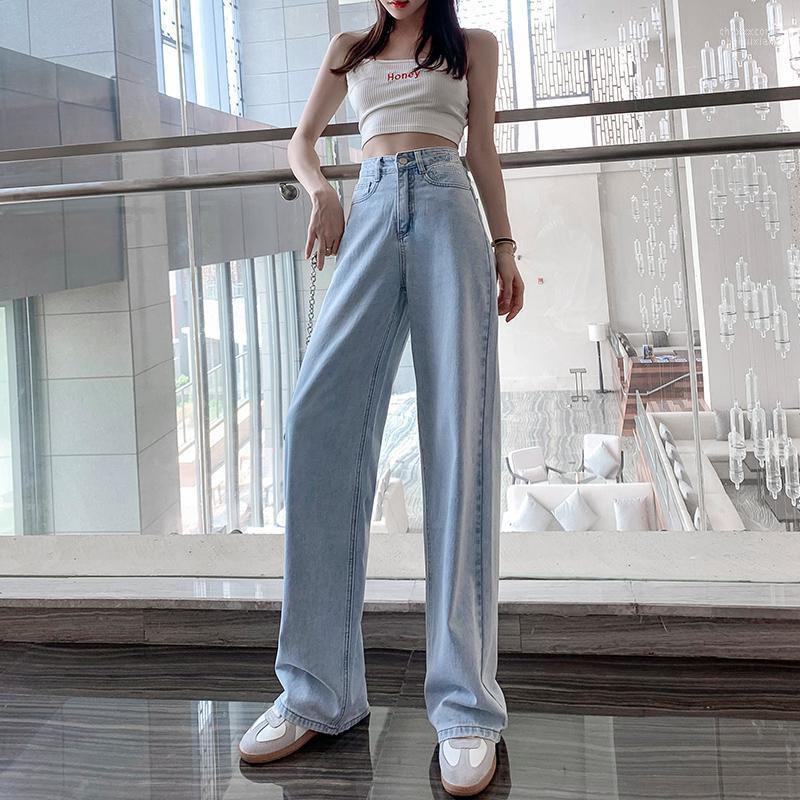 

Women' Jeans Women' 2022 Spring And Summer High-waisted Wide-legged Women Straight Tube Loose Drape Feel Thin Pants With, White t-shirt