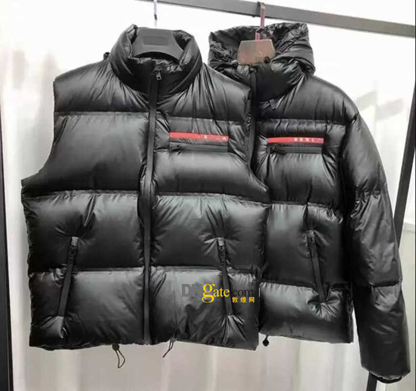 

Men Fashion down jacket coat vest Winter Jackets Top QualityMen's Puffer Hooded Thick Mens Women Couples Parka Winterst Asian size, Black vest