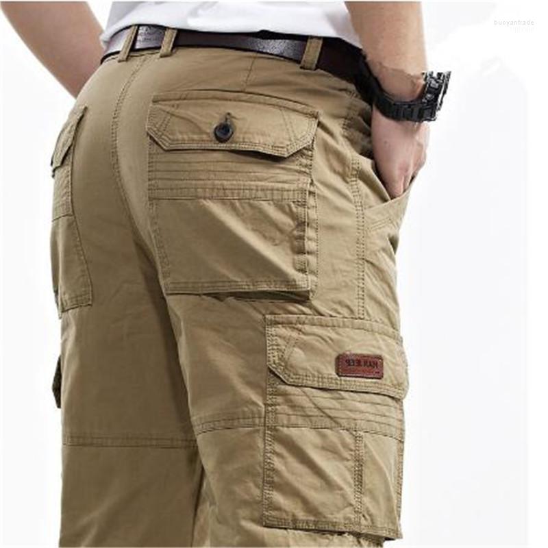 

Men's Pants Men's Overalls Military Army Cargo Spring Cotton Baggy Denim Male Multi-pockets Casual Long Trousers Plus Size 42, Coffee