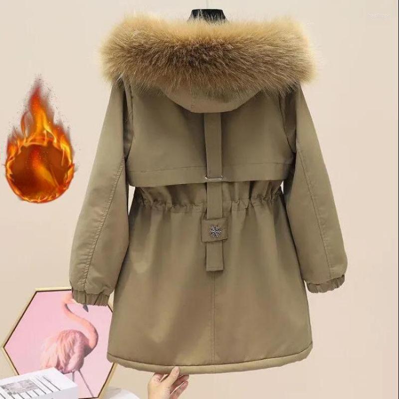 

Women's Fur Women's Fake Coat Parkas Cotton Down Jacket Jackets Harajuku Super Coats Plus Size Hooded Top Wholesale, Green