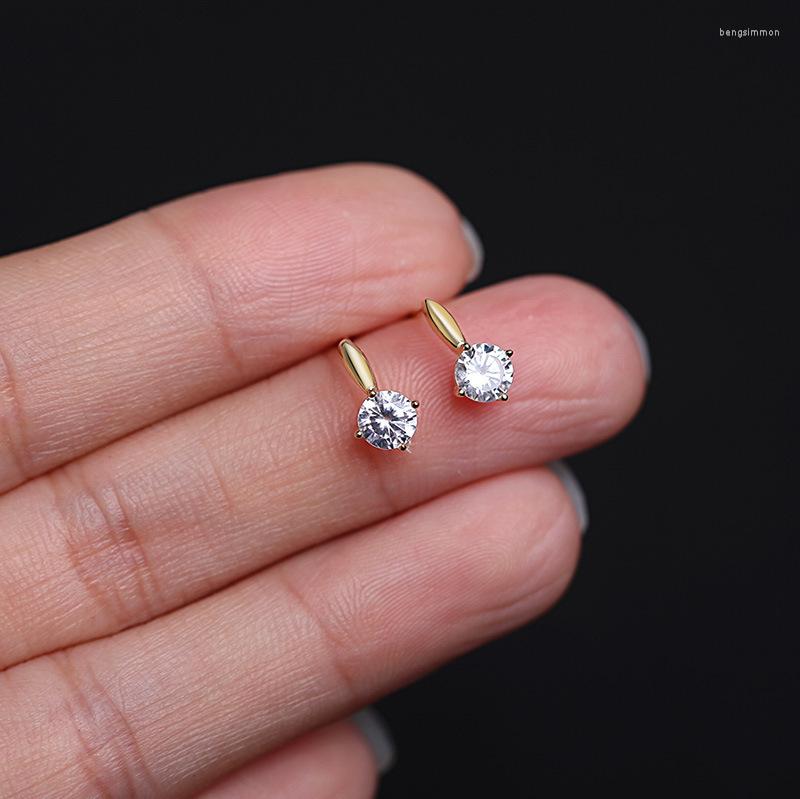 

Hoop Earrings Shiny Zircon Stud Women Light Luxury Temperament Goddess 14k Gold Plating Jewelry Friendship Gift Minimalist Aretes