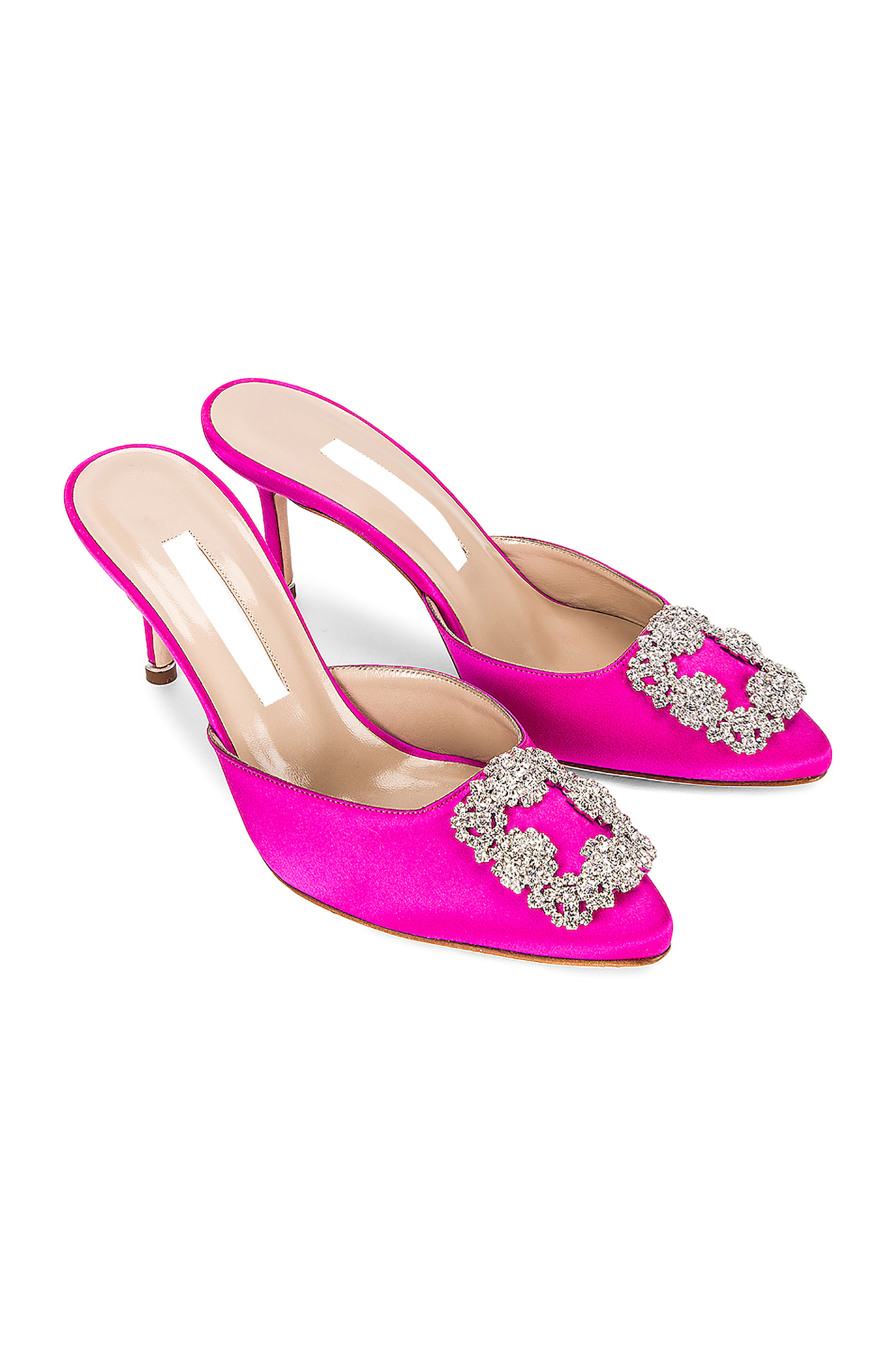 

Luxury Summer Sandal Shoes Women Slingback Shiny Satin Crystal Jewelry Buckle Pointed Ladies Party Wedding Dress High Stiletto EU36-43