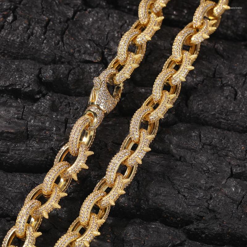 

Chains Rivet O Big Zircon 10mm Bling Iced Out Brass CZ Necklace Fashion Hip Hop Jewelry BN072