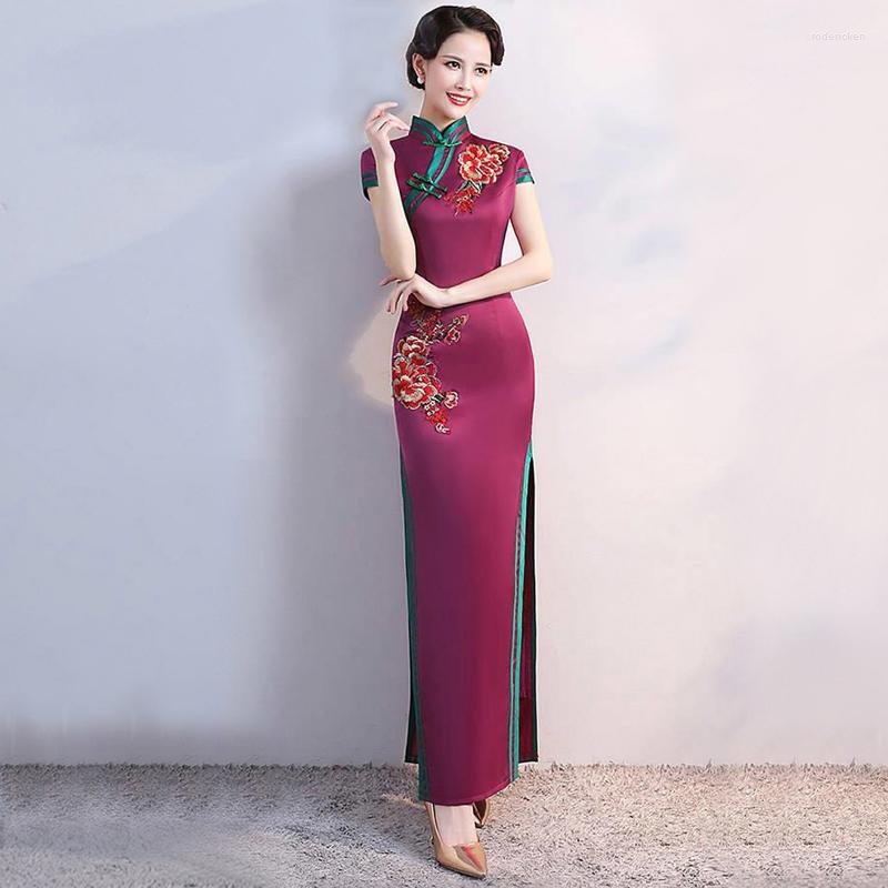 

Ethnic Clothing S-4XL Grren Party Cheongsam Vintage Chinese Style Spring Long Evening Dress Oriental Woman Elegant Qipao Vestido