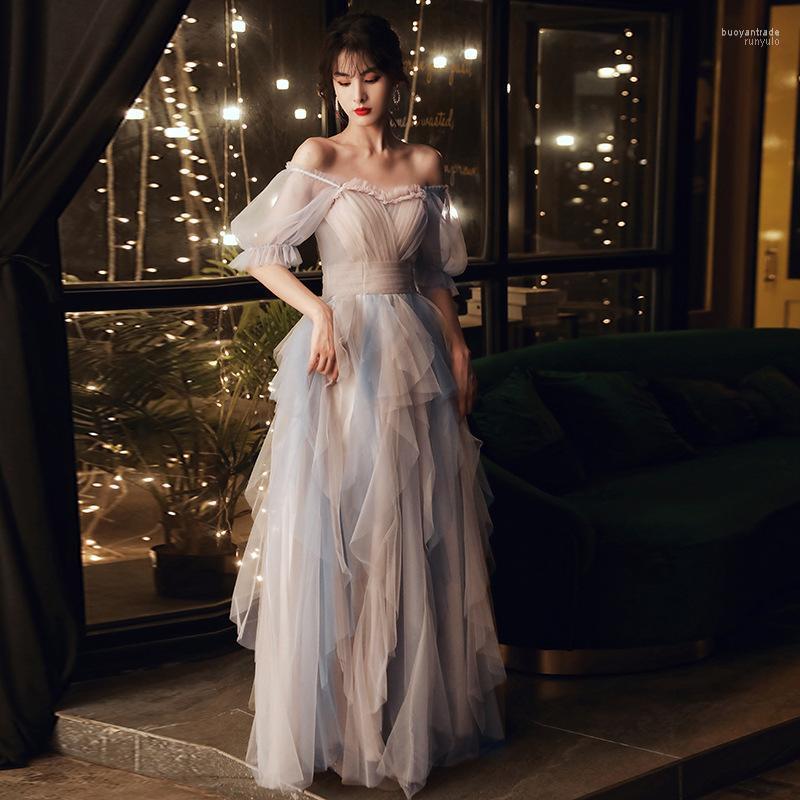 

Ethnic Clothing Female Backless Sexy Pleated Dress Gown Mesh Perspective Strapless Qipao Lace Cheongsam Lantern Sleeve Floor Length Vestidos