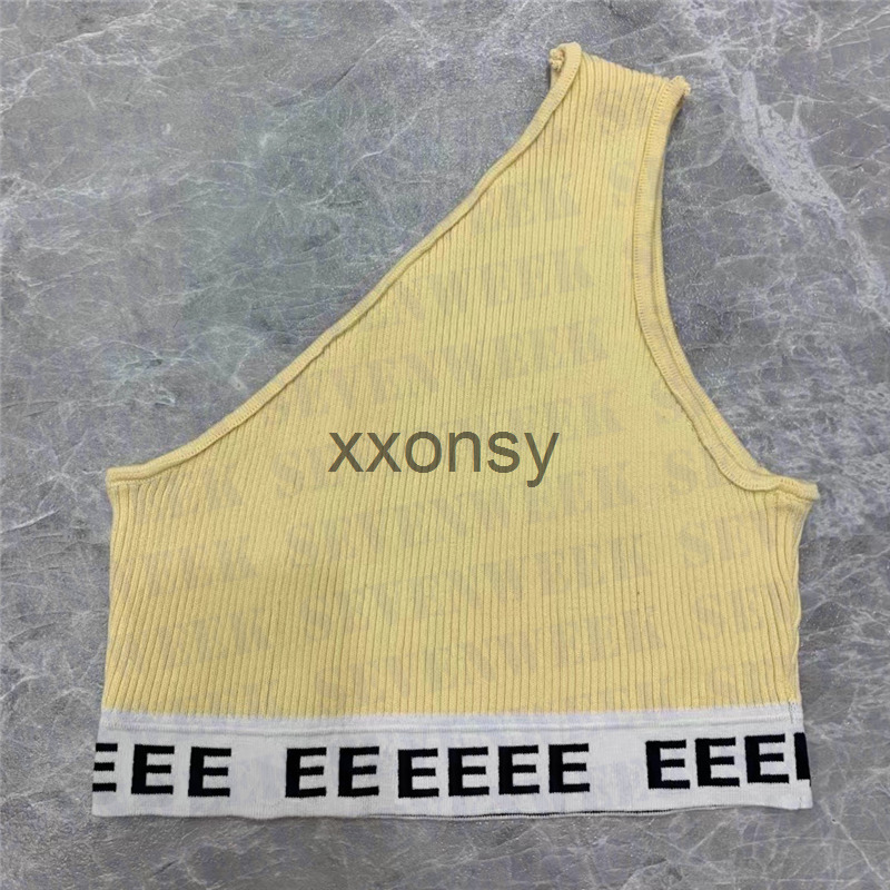 

Designers 2022 Tops Knits T Shirts For Women Fashion One Shoulder Tshirt Short Style Ladies Tanks Vacation Summer 0J1X, Yellow