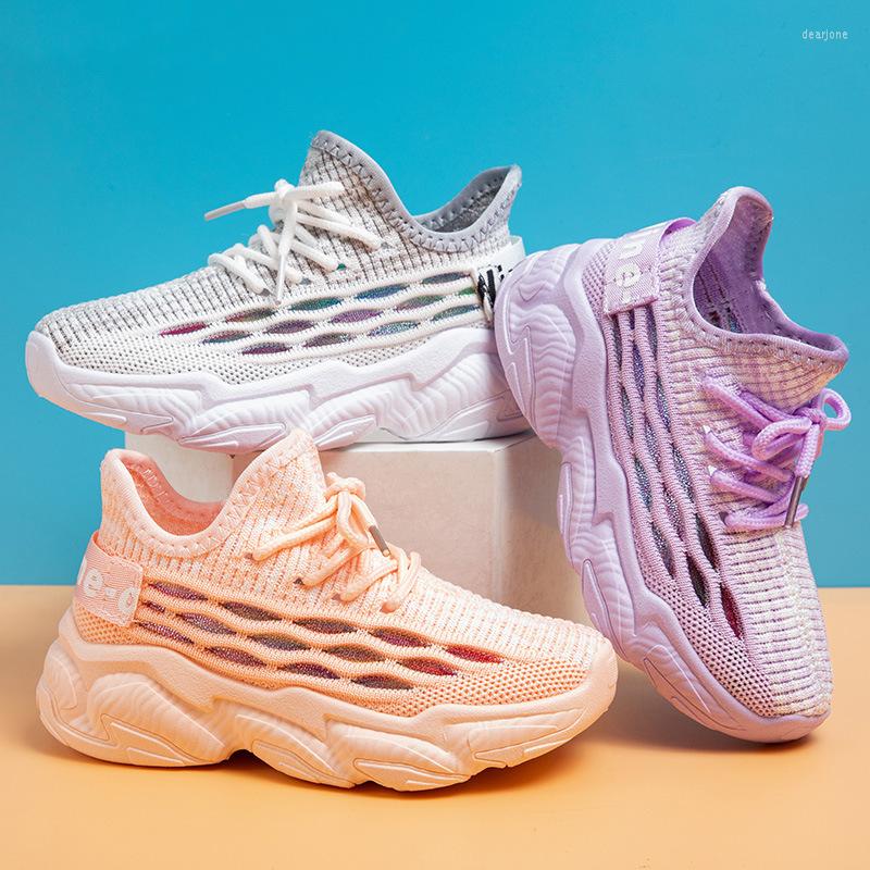 

Athletic Shoes Children Casual Girls Sports Boys Mesh Breathable Lightweight Sock Designer Kids, Light pink